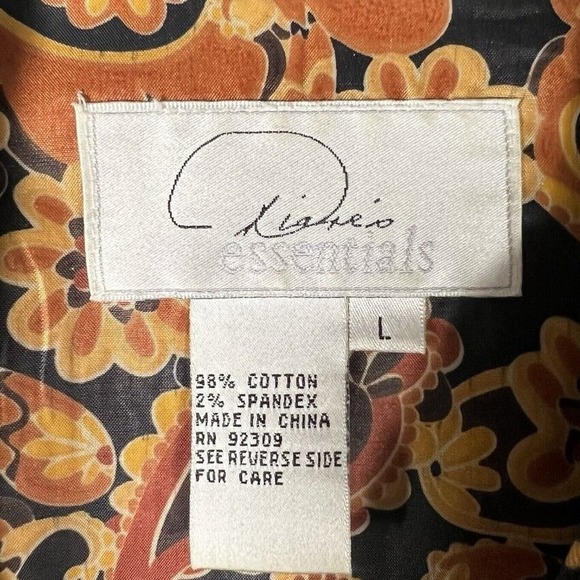 Riccio Essentials Black Gold Paisley Button Front Women's‎ Jacket Size Large - Picture 3 of 16